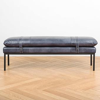 Оттоманка Derby Ottoman RM натуральная кожа Dark Blue Master